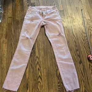 Guess Britney Low Rise Skinny Rose Pink Distressed Stretch Jeans